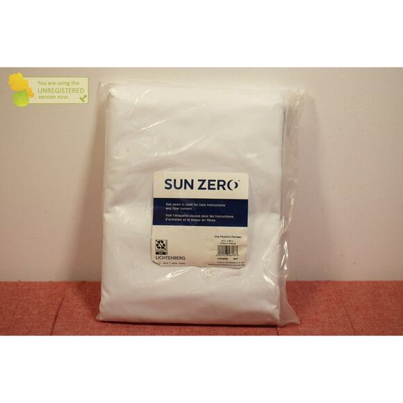 Sun Zero 40x96" 100% Blackout Cyrus Thermal Back Tab Curtain Panel White* - Picture 2 of 6